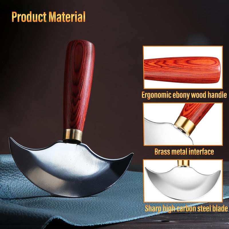Coowolf Leather Knife with Wooden Handle, Leather Working Tools for Cutting Skiving and Trimming - Image 5